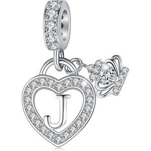 Letter J Letter Charms Silver Heart Alphabet Initial Dangle Charms